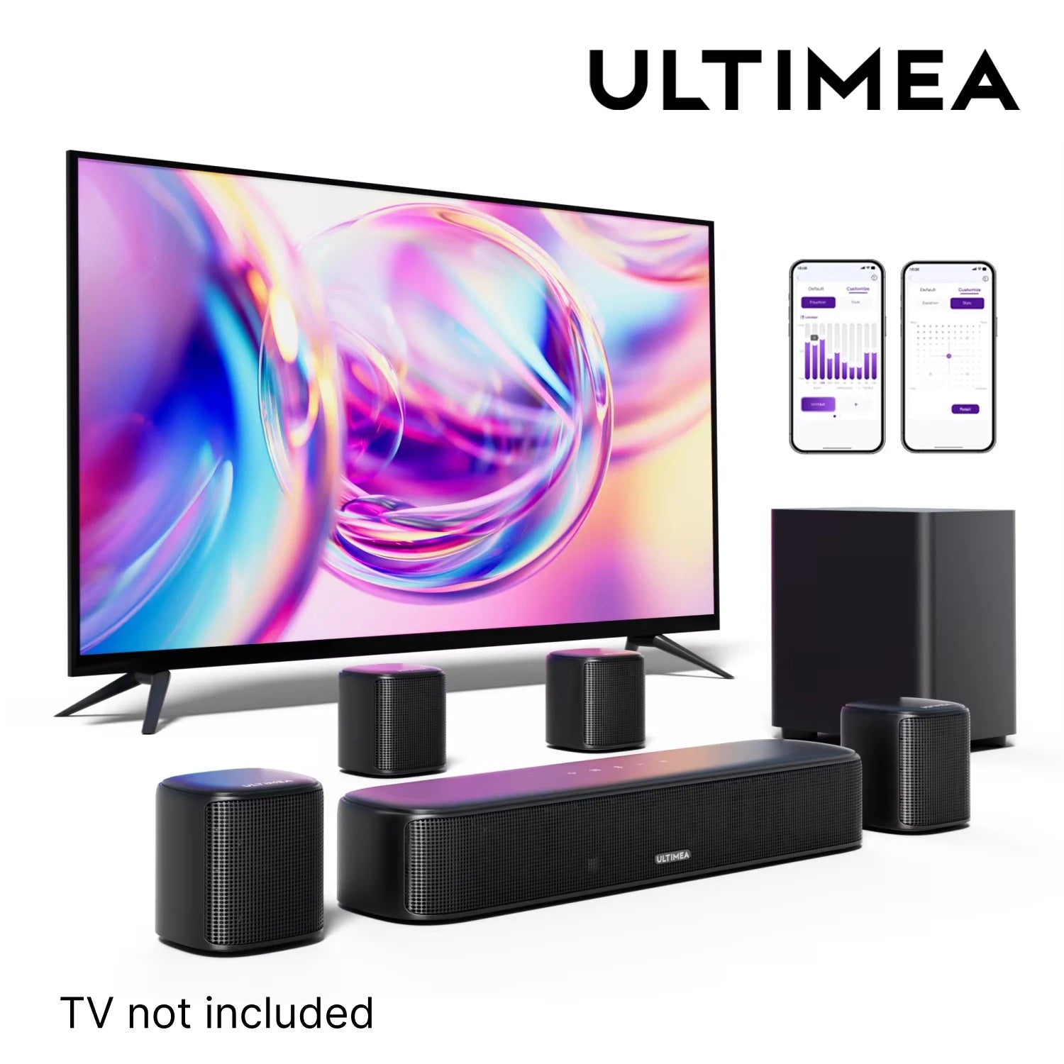 ULTIMEA 7.1 Channel Sound Bar System for TV with 4 Surround Speakers,