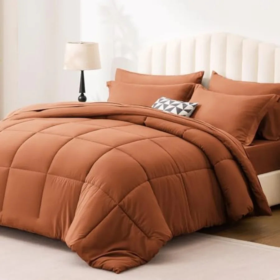 Comforter Set 7 Pieces Bed in a Bag All Season Bedding Sets