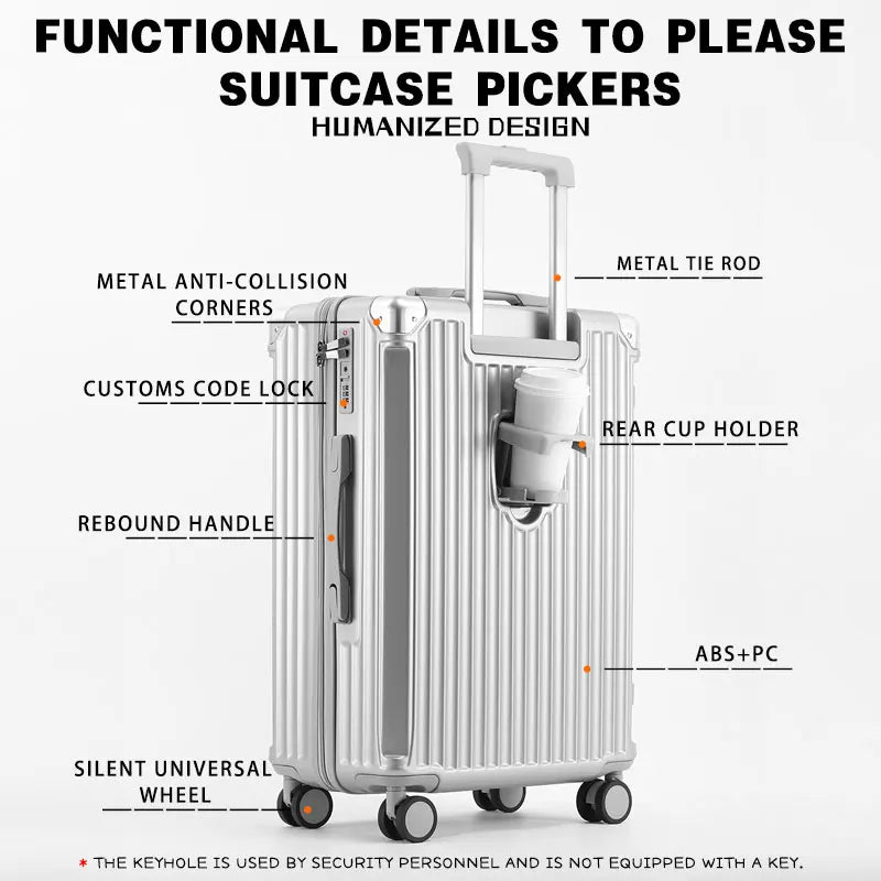 Multi-Functional Large-Capacity Luggage  with Rotating Wheels 20", 24", 28"