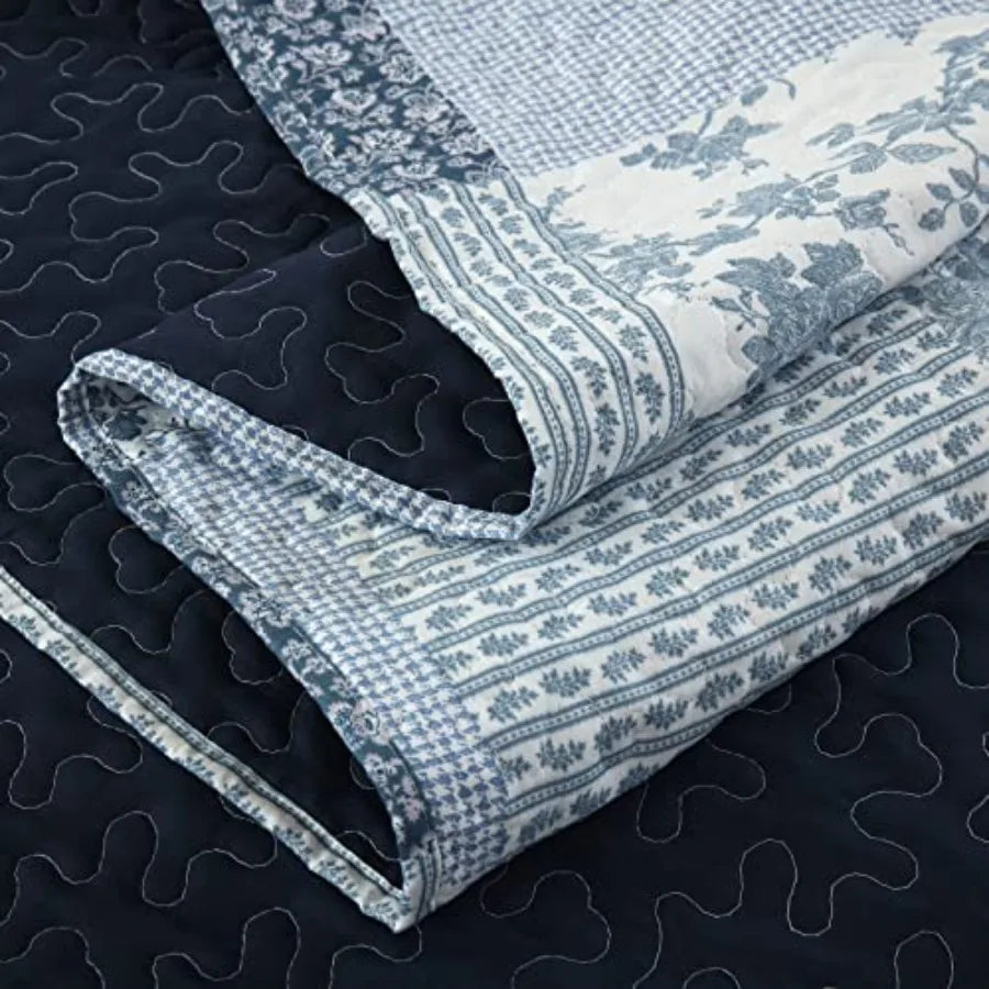 3-Piece King Quilt Set Lightweight Soft  Patchwork Bedspread