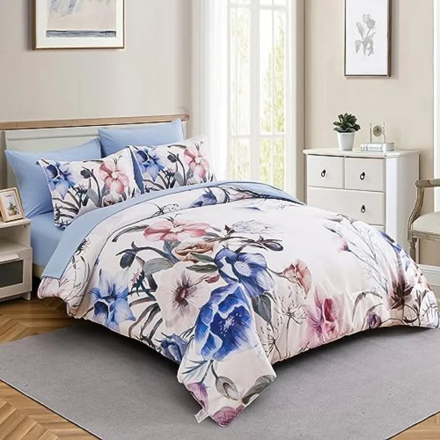 Floral Comforter Set 7 Pcs Flower Bed in a Bag
