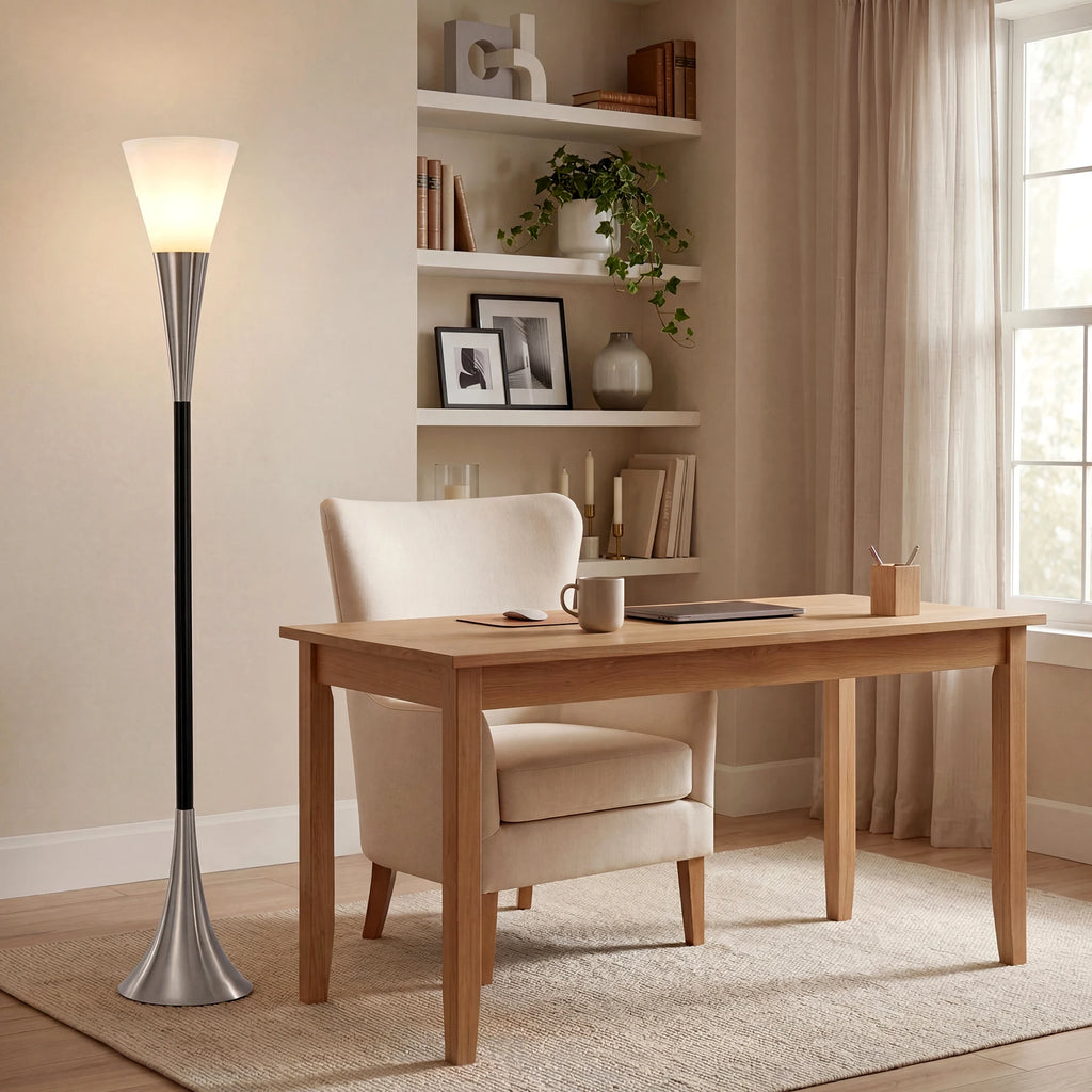 Tribesigns 72.8" Farmhouse Floor Lamp with Sandblasted Glass Lampshade,