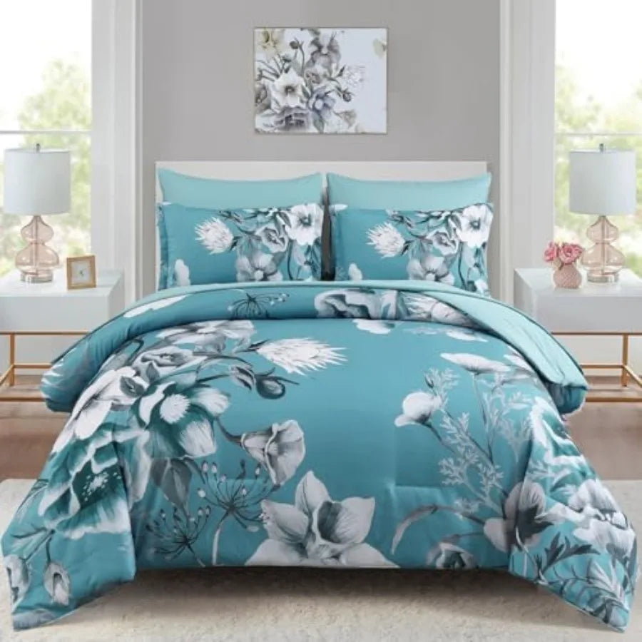 Floral Comforter Set 7 Pcs Flower Bed in a Bag