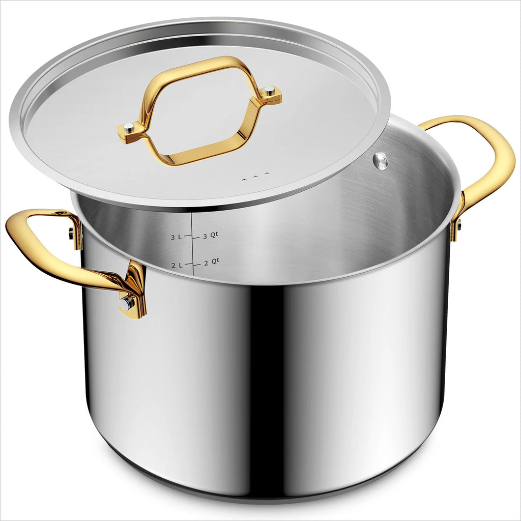 6/8/12 QT Stainless Steel Stockpot with Lid,