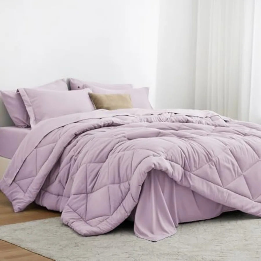 Comforter Set 7 Pieces Bed in a Bag All Season Bedding Sets