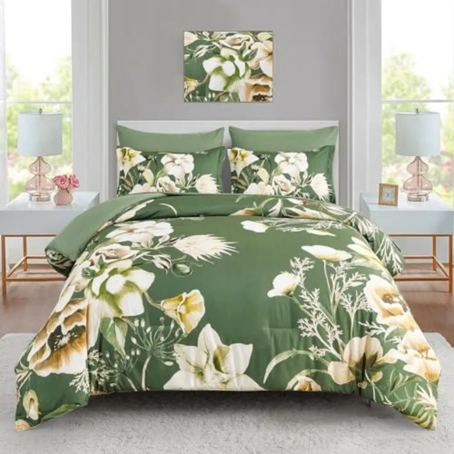 Floral Comforter Set 7 Pcs Flower Bed in a Bag