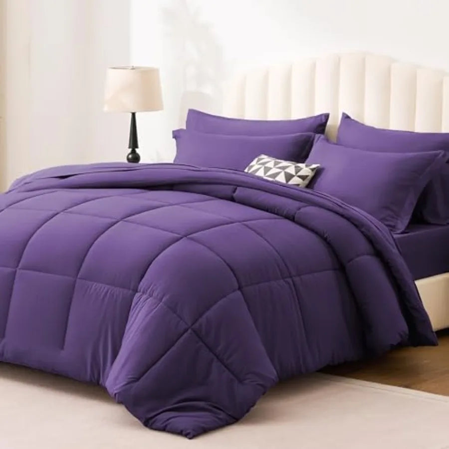 Comforter Set 7 Pieces Bed in a Bag All Season Bedding Sets