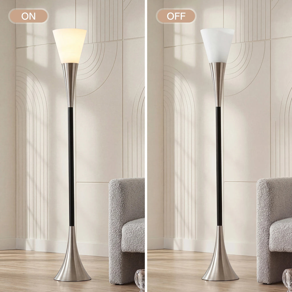 Tribesigns 72.8" Farmhouse Floor Lamp with Sandblasted Glass Lampshade,