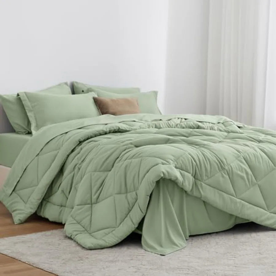 Comforter Set 7 Pieces Bed in a Bag All Season Bedding Sets