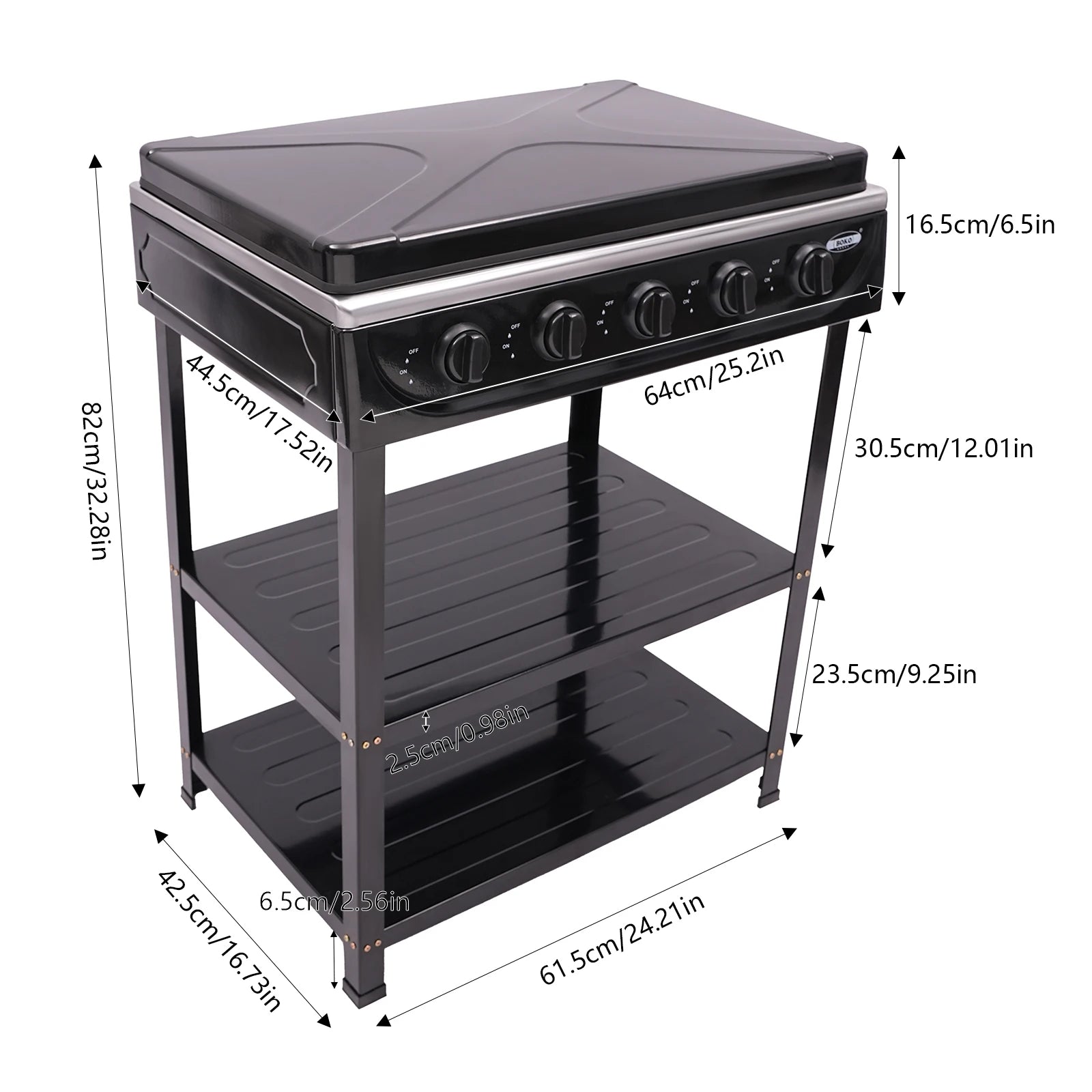 5 Hearth Grill, Gas Grill, 2.5 kW Burner, Freestanding,