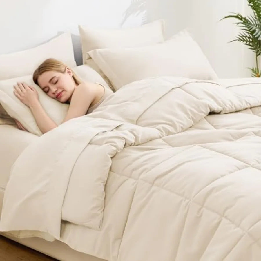 Comforter Set 7 Pieces Bed in a Bag All Season Bedding Sets