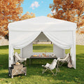 10x10FT Pop Up Canopy With Sidewalls & Sandbags Heavy Duty