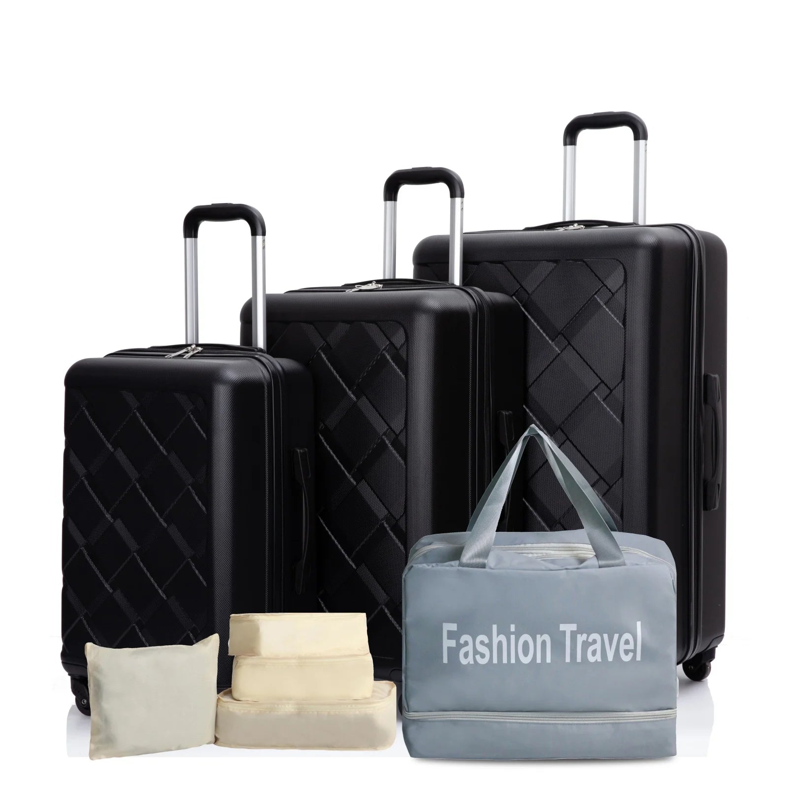 Luggage Sets 3 Piece with double spinner wheels and travel duffle bag,
