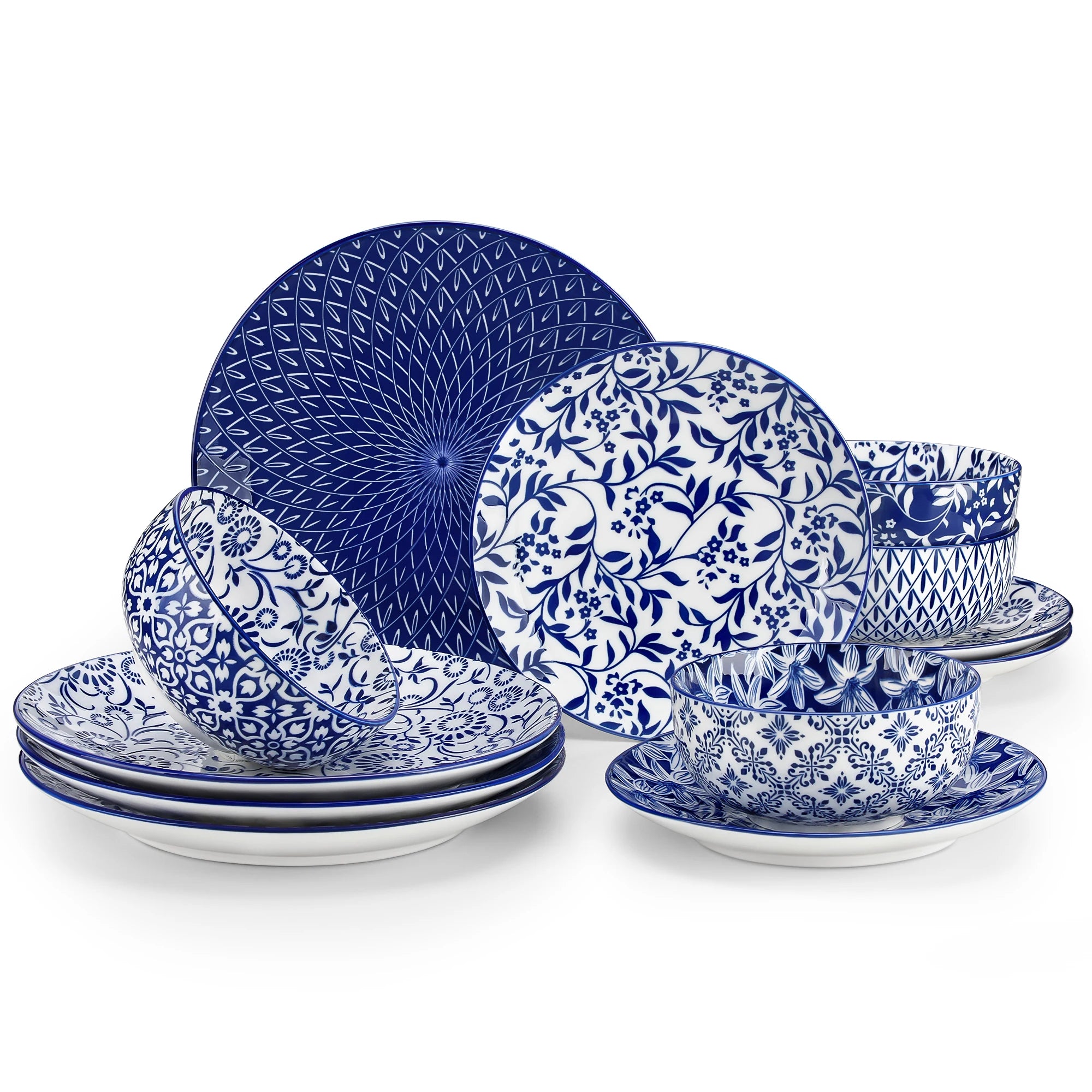 vancasso 12/24/36 Piece Chinese Blue and White Porcelain Tableware Set