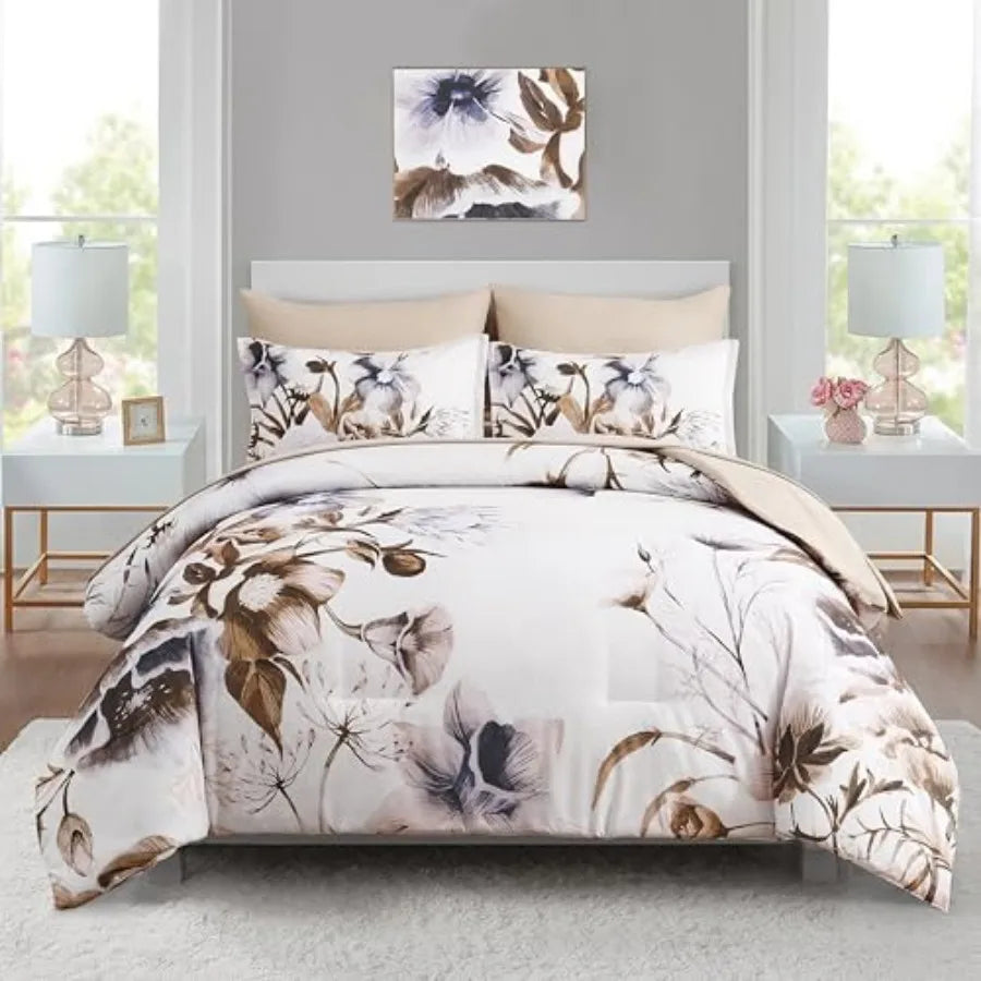 Floral Comforter Set 7 Pcs Flower Bed in a Bag