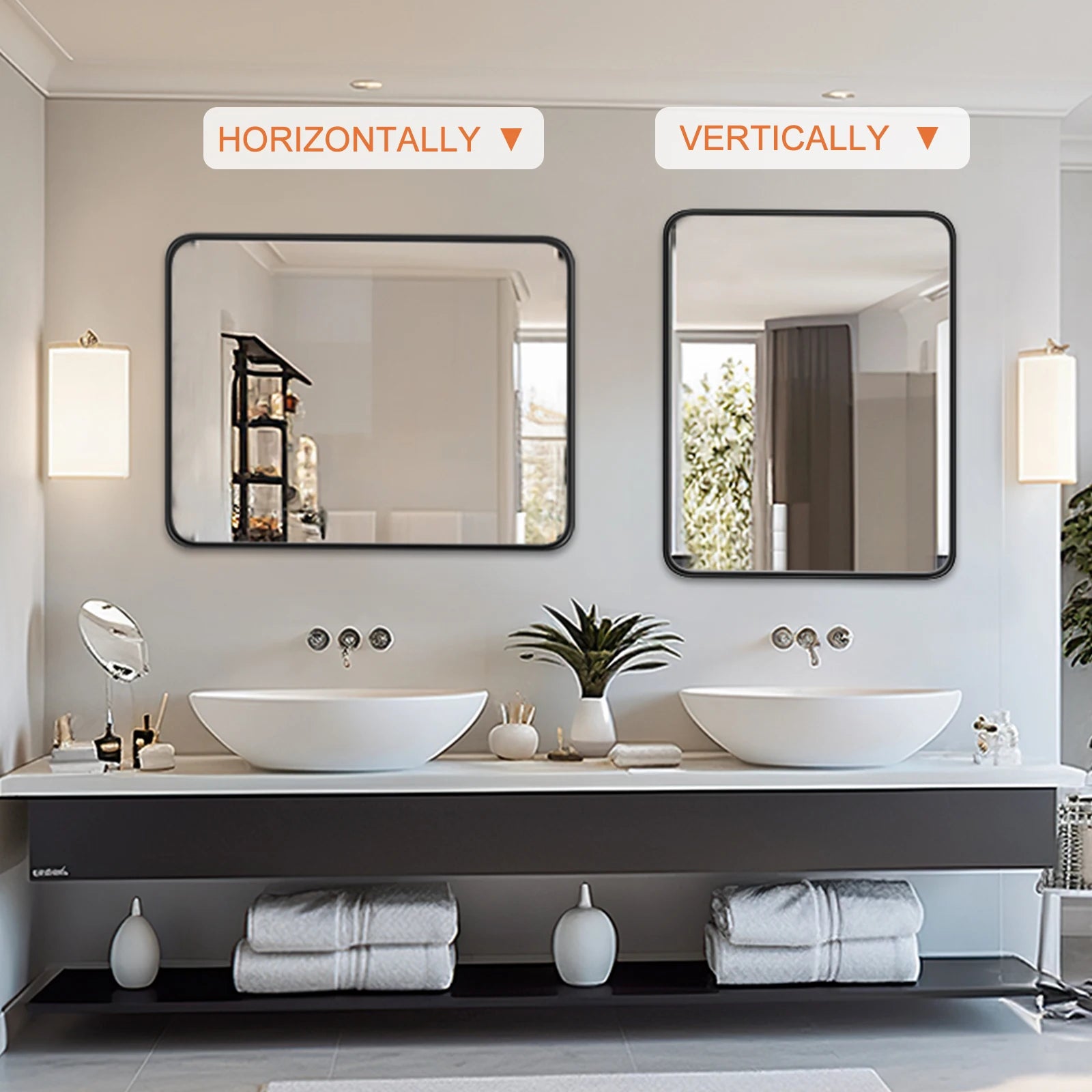 Metal Framed Bathroom Mirror for Wall ,Vanity