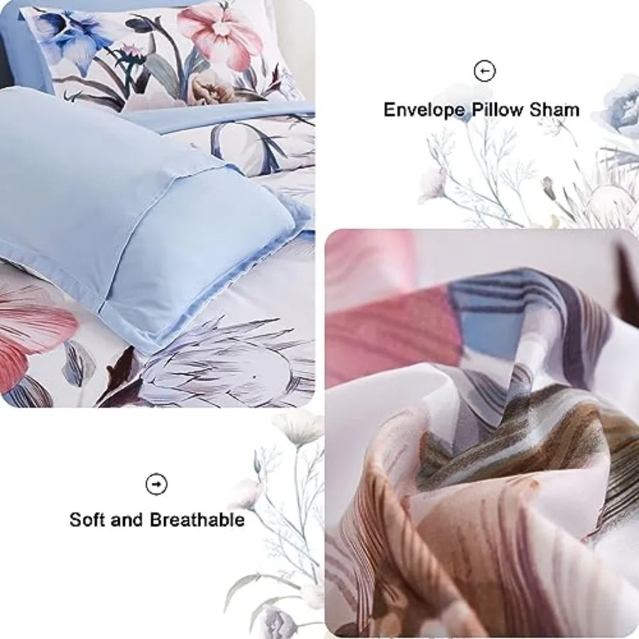 Floral Comforter Set 7 Pcs Flower Bed in a Bag