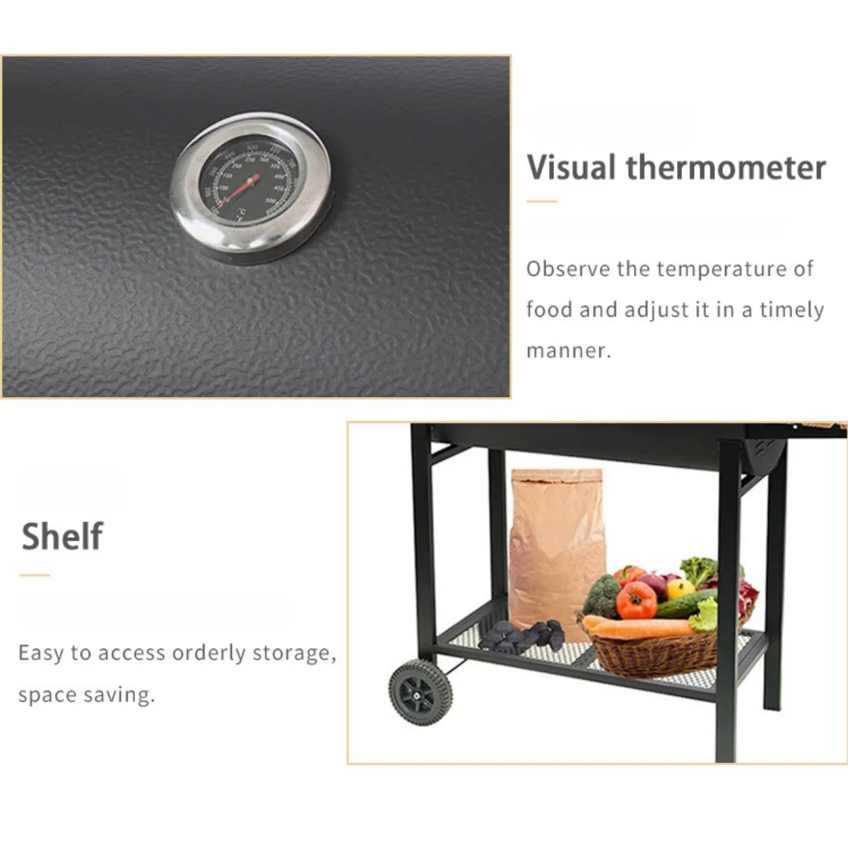 Grills Outdoor Cooking, Charcoal Grill with Smoker, Large Charcoal Grills,