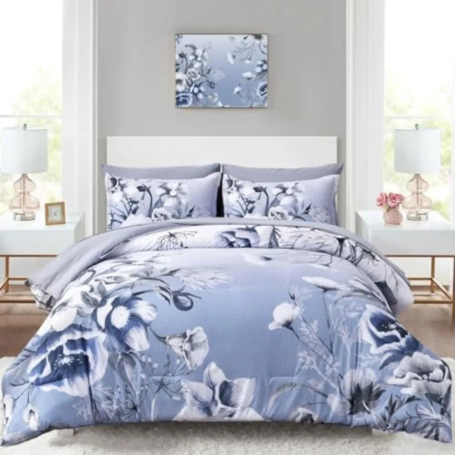 Floral Comforter Set 7 Pcs Flower Bed in a Bag