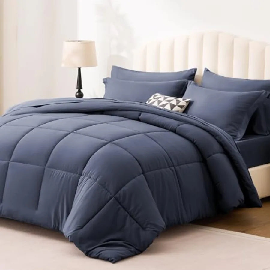 Comforter Set 7 Pieces Bed in a Bag All Season Bedding Sets