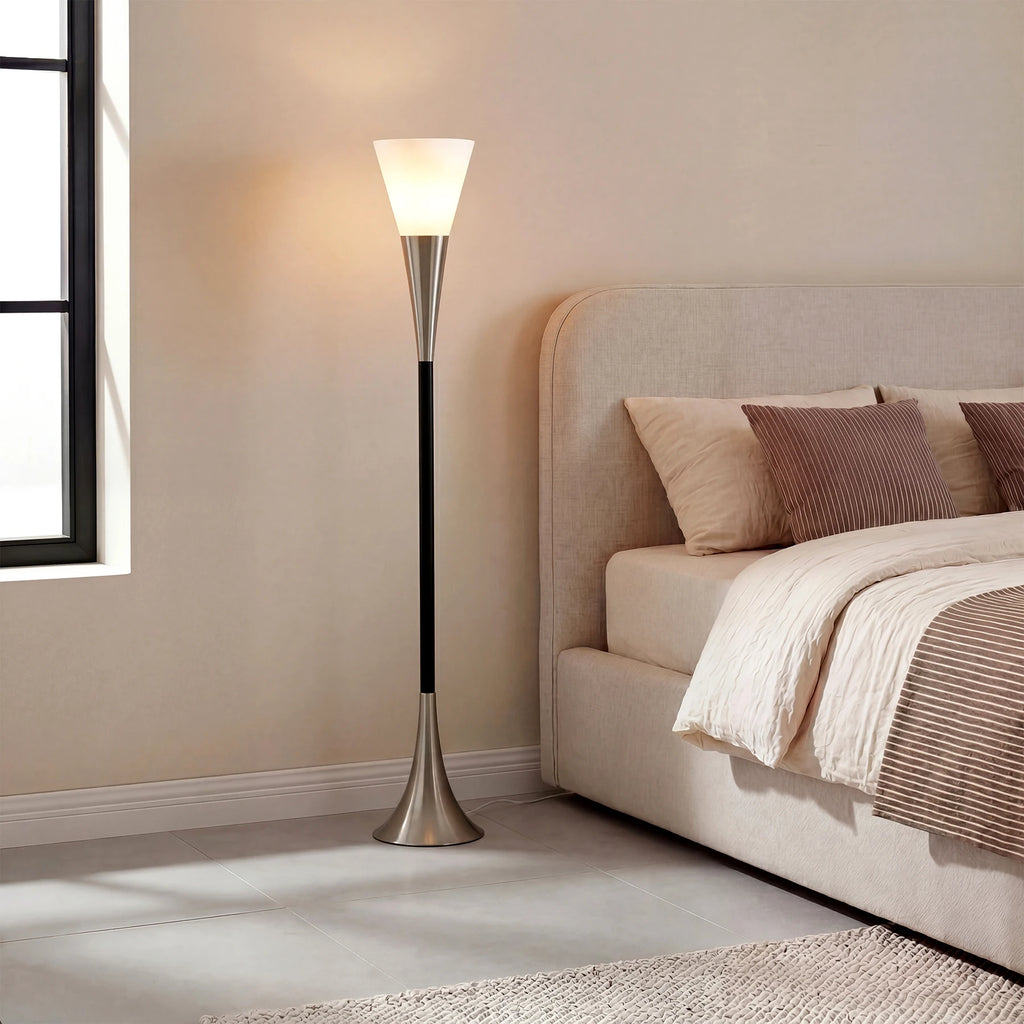 Tribesigns 72.8" Farmhouse Floor Lamp with Sandblasted Glass Lampshade,