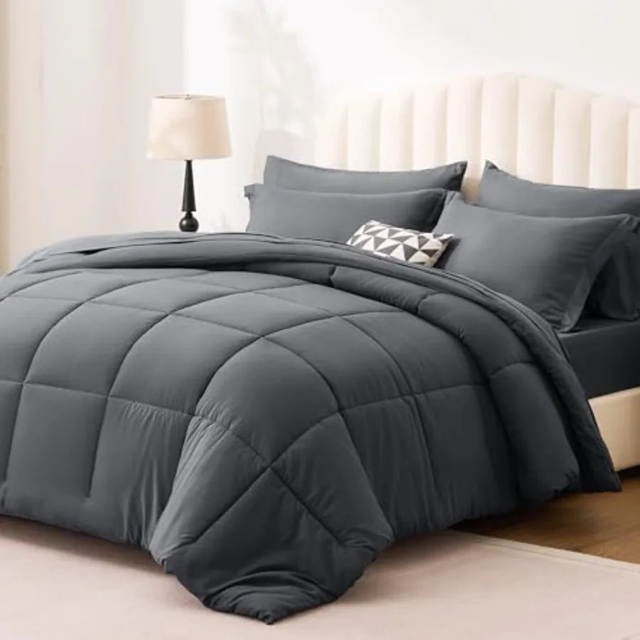Comforter Set 7 Pieces Bed in a Bag All Season Bedding Sets