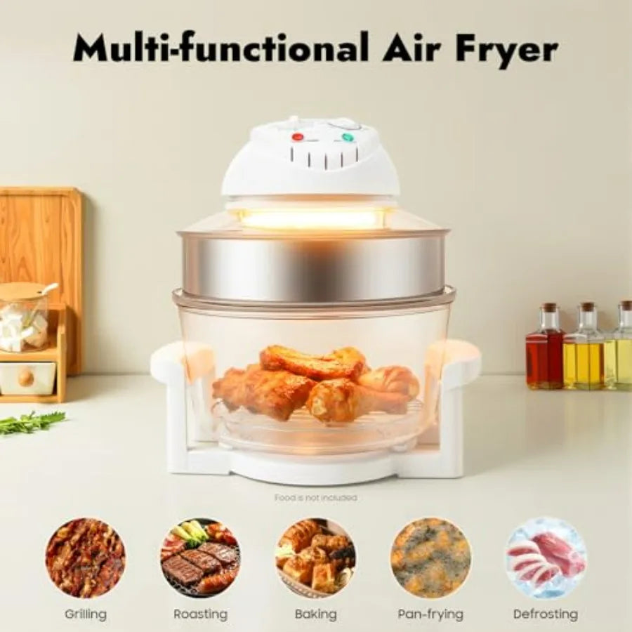 Extra Large Glass Turbo Air Fryer 17.96Qt 360 Viewable